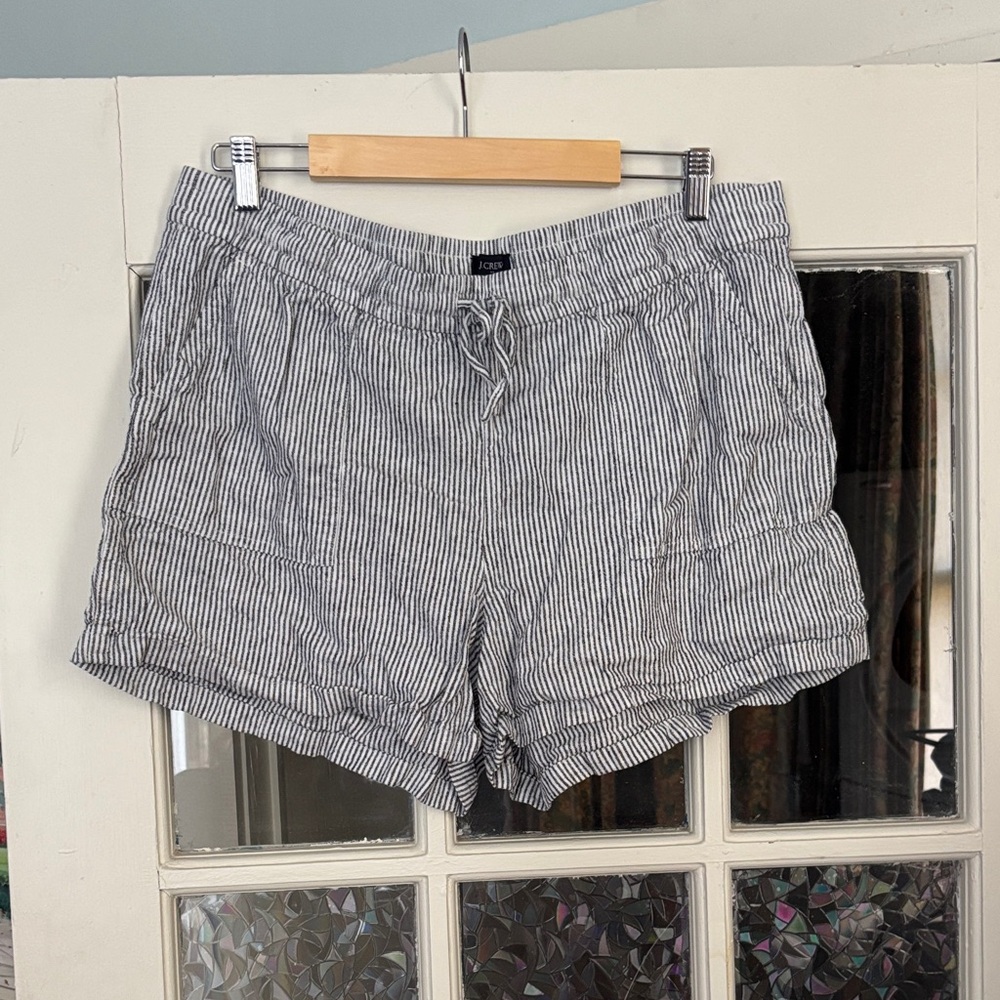 J. Crew Black and White Striped Women's Pull-on Shorts
